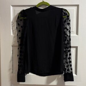 Elegant Black Sheer Sleeve Top